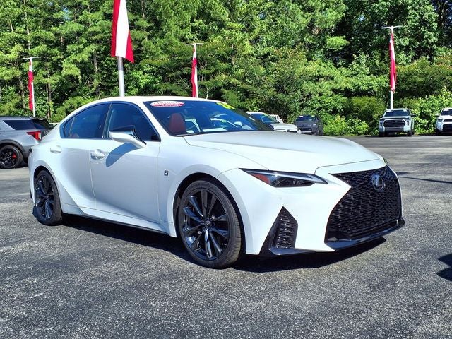 2024 Lexus IS 350 F SPORT in Ultra White — front three-quarter view