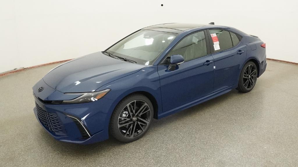 2026 Toyota Camry XSE in Reservoir Blue — front three-quarter view