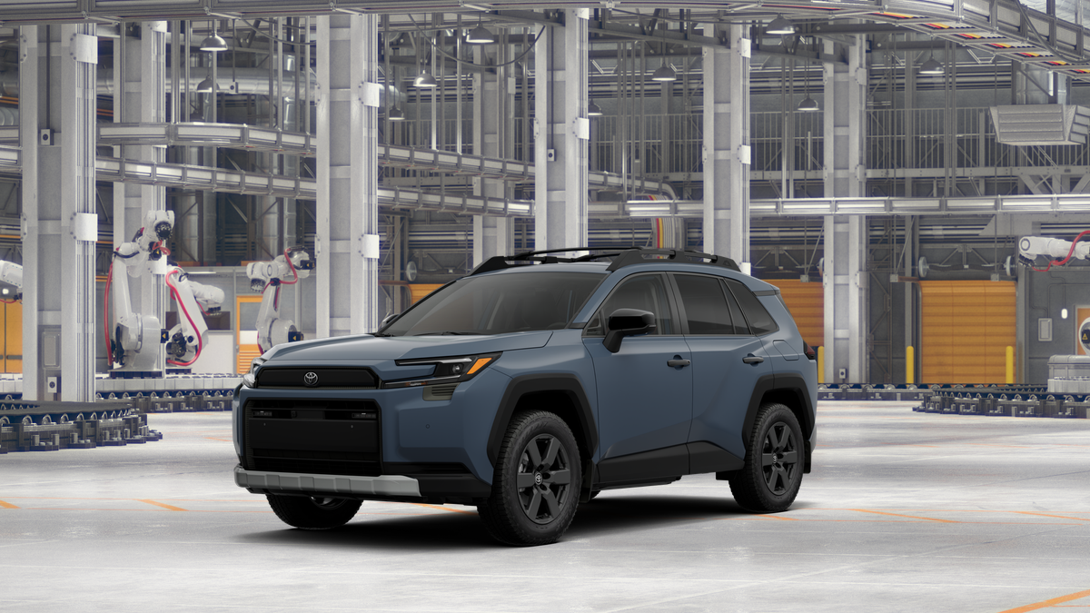 2026 Toyota RAV4 Woodland in Storm Cloud — front three-quarter view